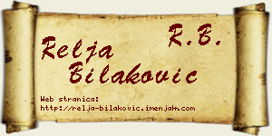 Relja Bilaković vizit kartica